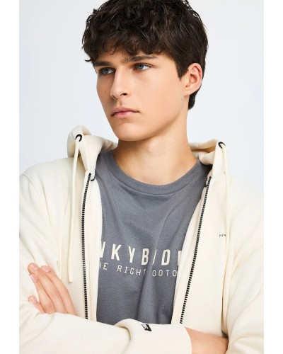 FUNKY BUDDHA FULL ZIP HOODIE FBM014-001-06 CHALK