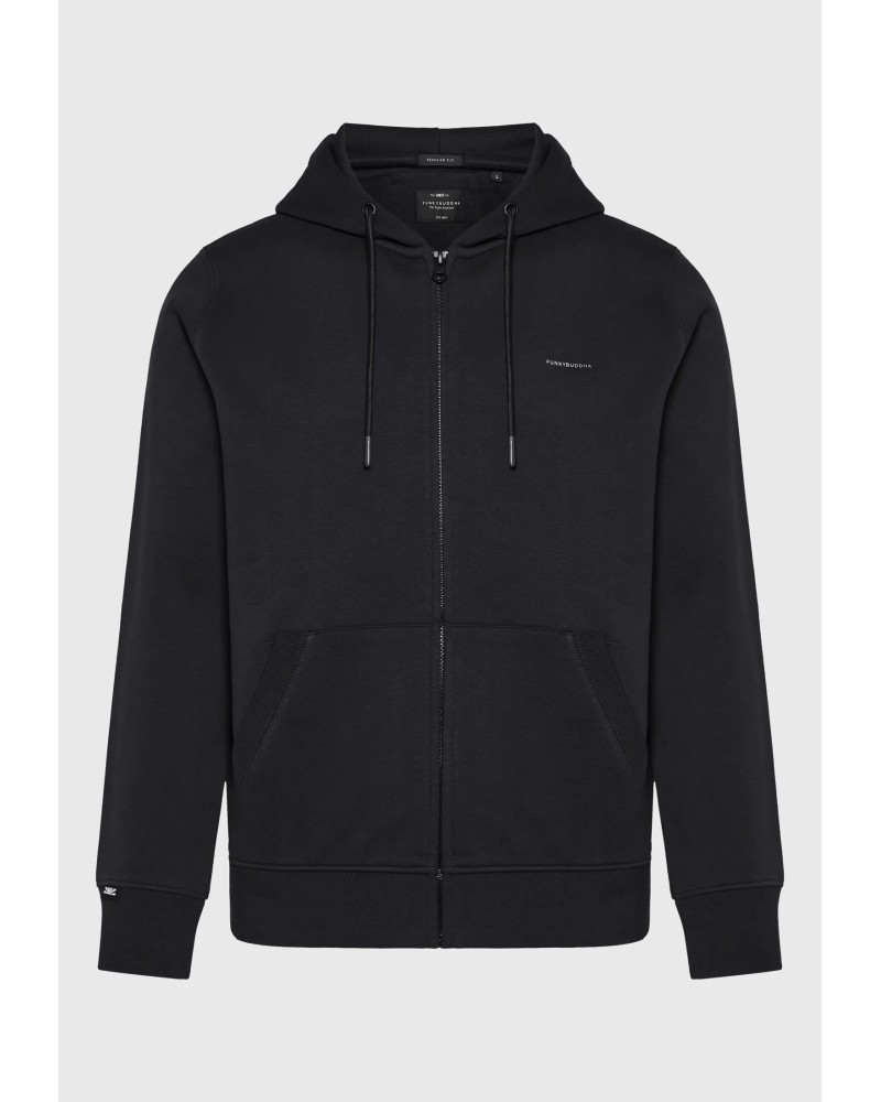 FUNKY BUDDHA FULL ZIP HOODIE FBM014-001-06 BLACK