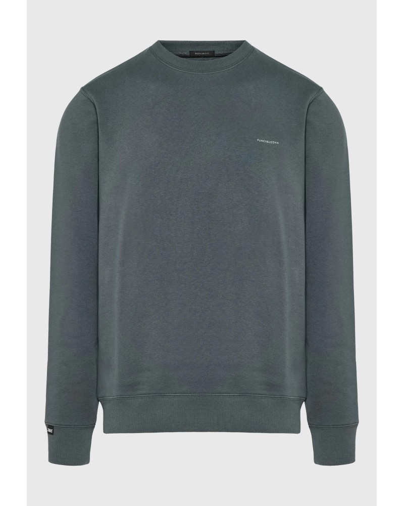 FUNKY BUDDHA SWEATSHIRTS CREW NECK FBM014-003-06	GREEN STORM