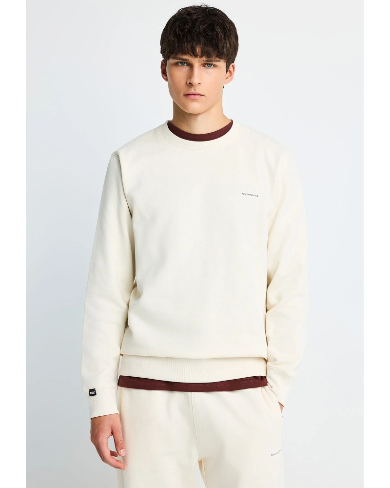 FUNKY BUDDHA SWEATSHIRTS CREW NECK FBM014-003-06	CHALK