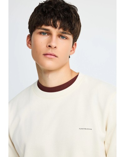 FUNKY BUDDHA SWEATSHIRTS CREW NECK FBM014-003-06	CHALK