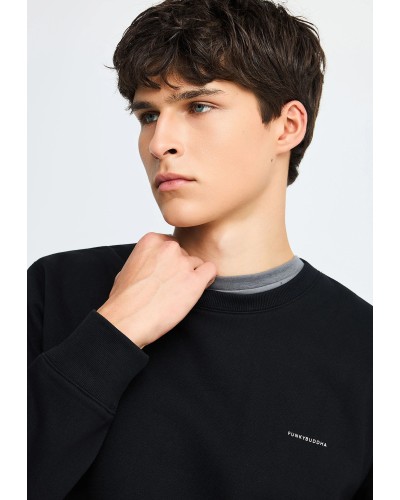 FUNKY BUDDHA SWEATSHIRTS CREW NECK FBM014-003-06	BLACK