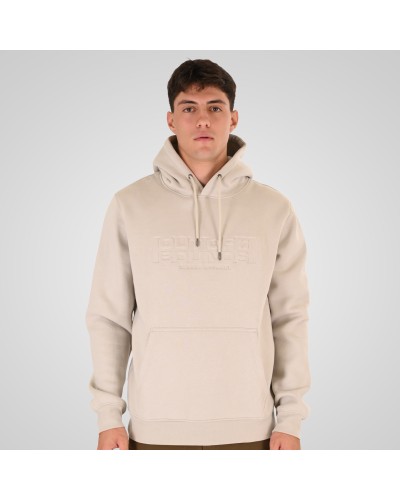 REBASE 262RTOP-1103 ICE HOODIE WITH PRESSED-EMBOSSED PRINT (BRUSHED FLEECE)