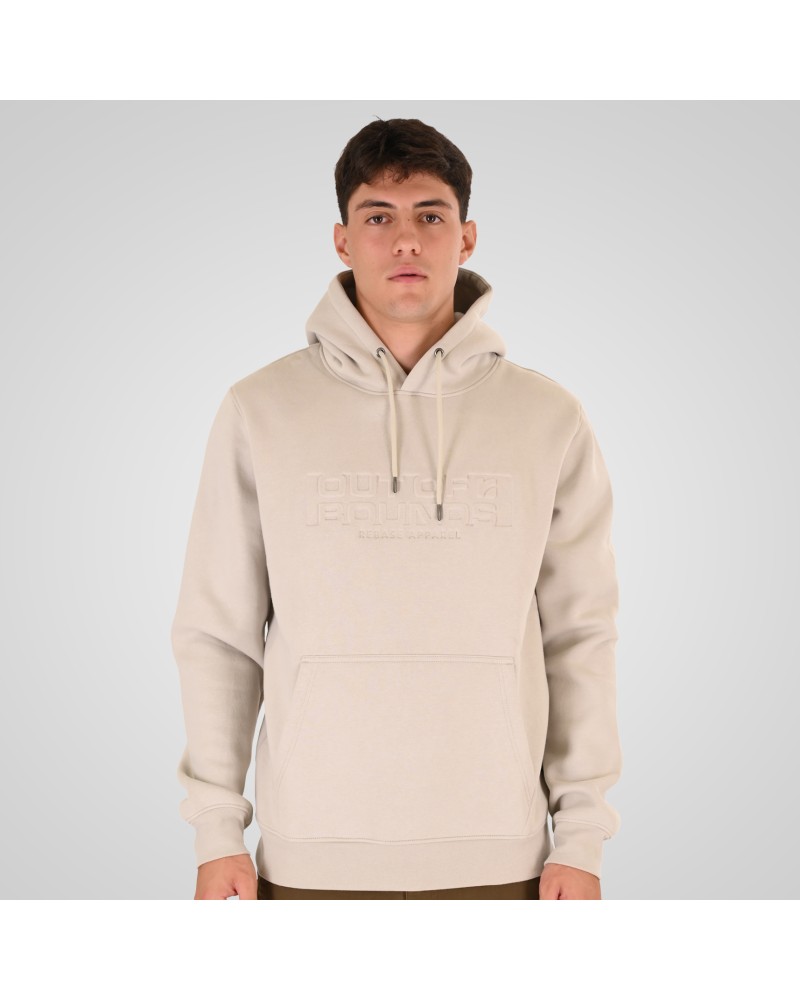 REBASE 262RTOP-1103 ICE HOODIE WITH PRESSED-EMBOSSED PRINT (BRUSHED FLEECE)