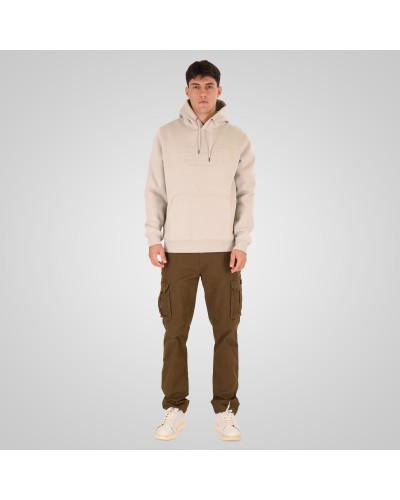 REBASE 262RTOP-1103 ICE HOODIE WITH PRESSED-EMBOSSED PRINT (BRUSHED FLEECE)