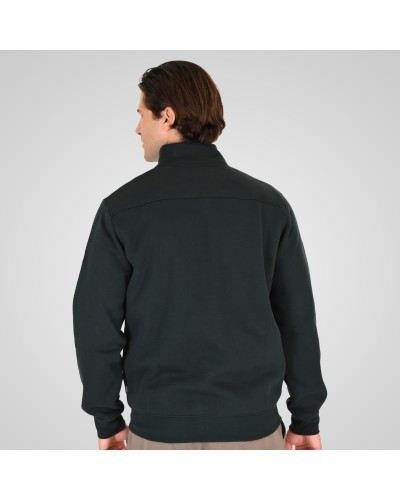 REBASE 262.RTOP-1172 FOREST GREEN FULL-ZIP TOP WITH STAND-UP COLLAR (BRUSHED FLEECE)