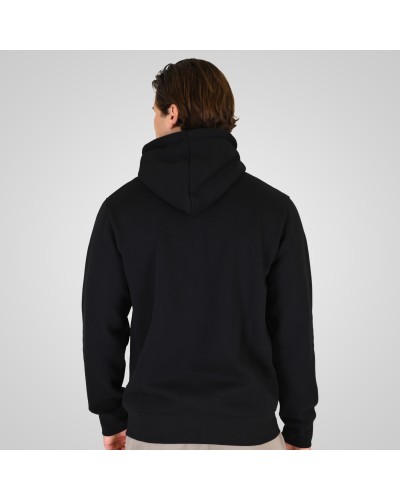 REBASE 262.RTOP-1124 BLACK HOODIE FULL-ZIP WITH HIGH DENSITY PRINT AND ZIPPER POCKETS (BRUSHED FLEECE)