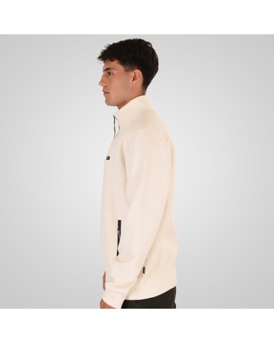 REBASE 262.RTOP-1123 POLAR WHITE FULL-ZIP WITH STAND-UP COLLAR AND ZIPPER POCKETS (INTERLOCK)