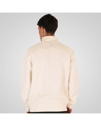 REBASE 262.RTOP-1123 POLAR WHITE FULL-ZIP WITH STAND-UP COLLAR AND ZIPPER POCKETS (INTERLOCK)
