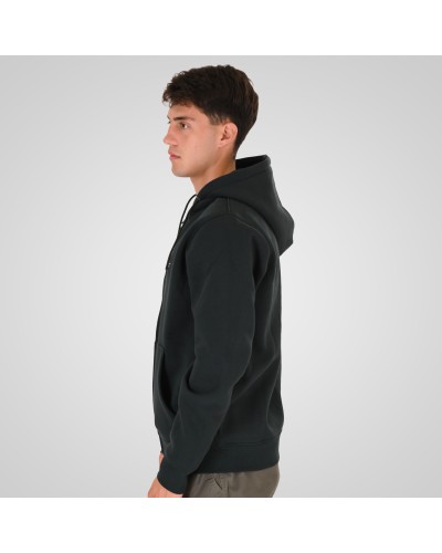REBASE 262.RTOP-1122 FOREST  GREENHOODIE FULL-ZIP WITH HIGH DENSITY PRINT (BRUSHED FLEECE)