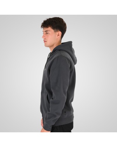 REBASE 262.RTOP-1122 ANTHRACITE HOODIE FULL-ZIP WITH HIGH DENSITY PRINT (BRUSHED FLEECE)
