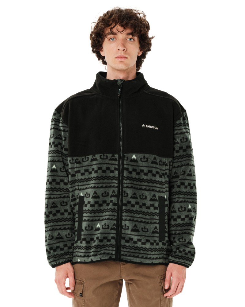 EMERSON FULL ZIP FLEECE 262.EM29.156 PR630 FOREST GREEN/BLACK