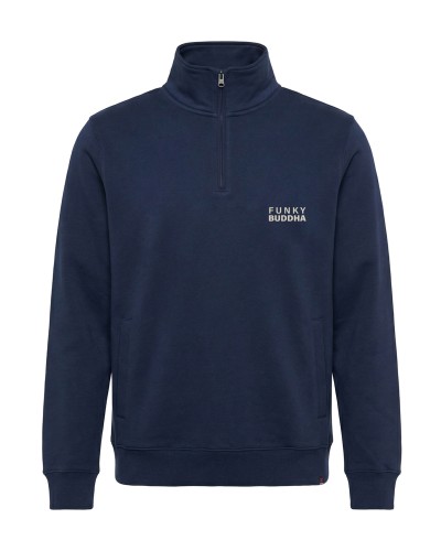 FUNKY BUDDHA HALF ZIP FBM014-005-06 NAVY
