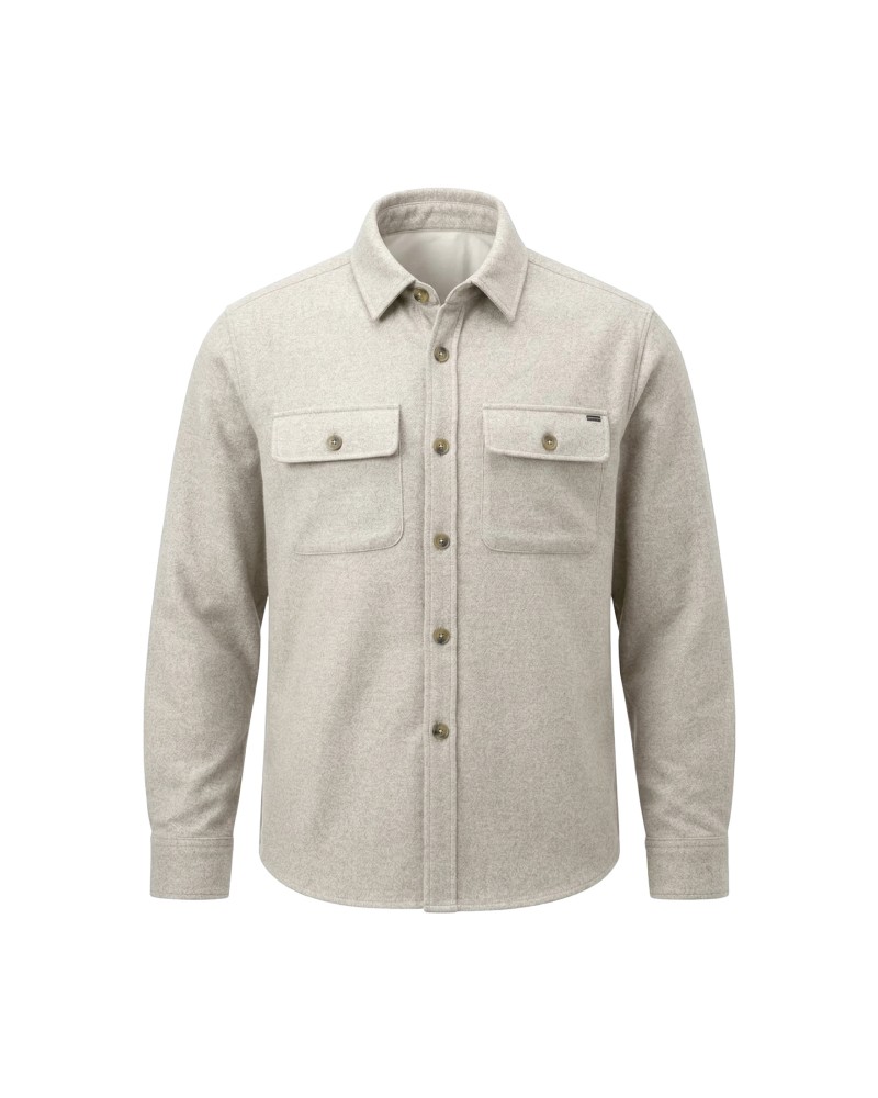 FUNKY BUDDHA OVERSHIRT FBM014-010-05 MILKY GREY