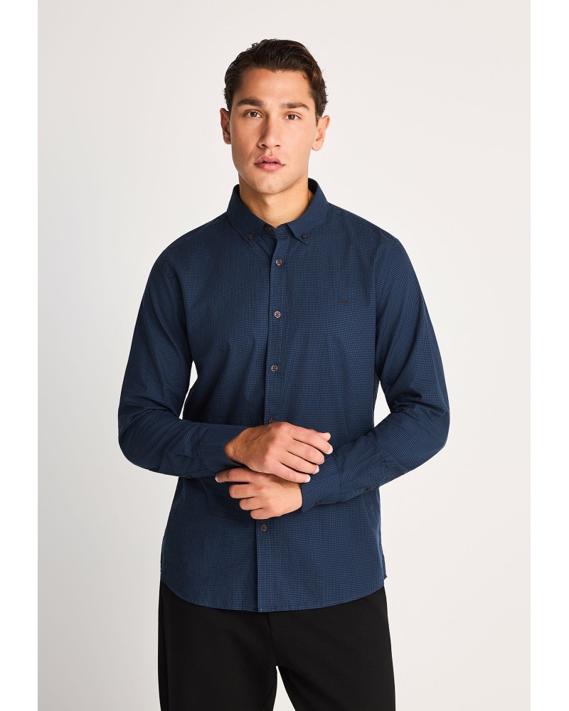 FUNKY BUDDHA SHIRT FBM014-004-05 NAVY