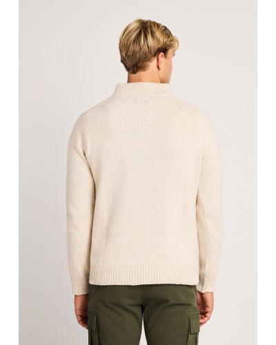 FUNKY HALF-ZIP KNIT FBM014-050-09 FOG MEL