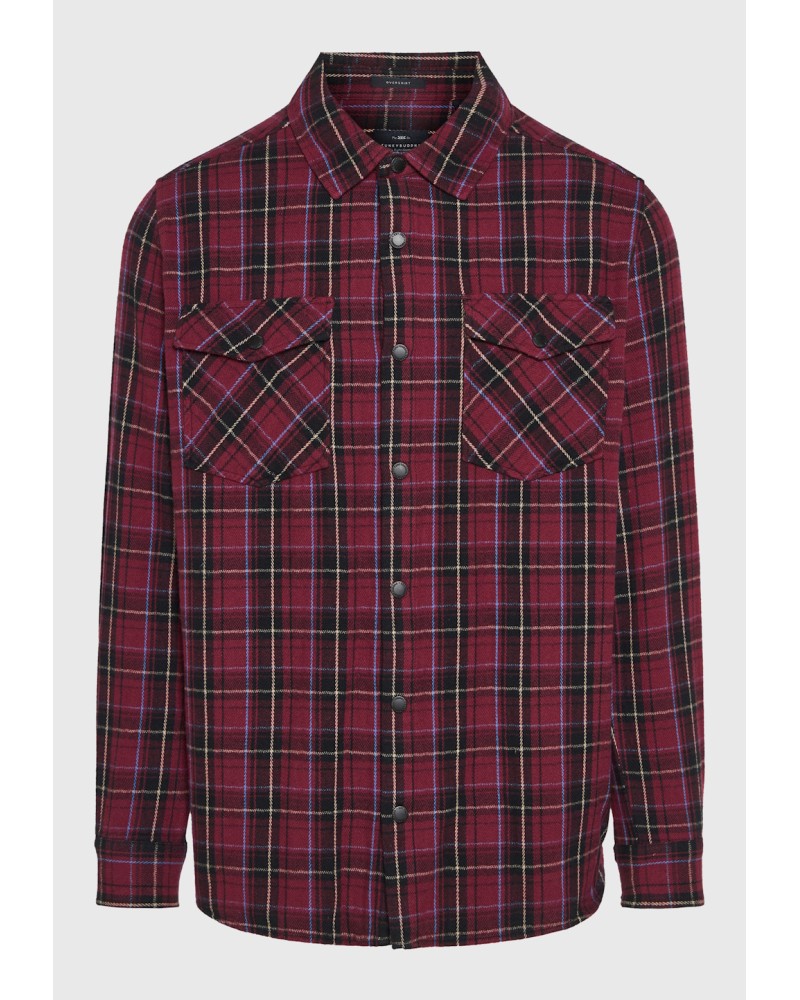 FUNKY BUDDHA SHIRT FBM014-019-05	BURGUNDY
