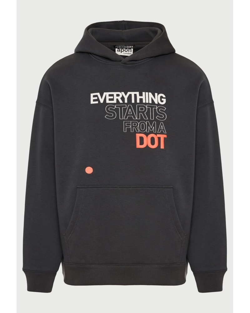 Relaxed fit φούτερ με κουκούλα Dot Bauhaus - FUNKY BUDDHA x apoh London FBU014-607-06	ANTHRACITE