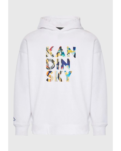 Φούτερ relaxed fit με κουκούλα Kandinsky - FUNKY BUDDHA x apoh London FBU014-605-06 WHITE