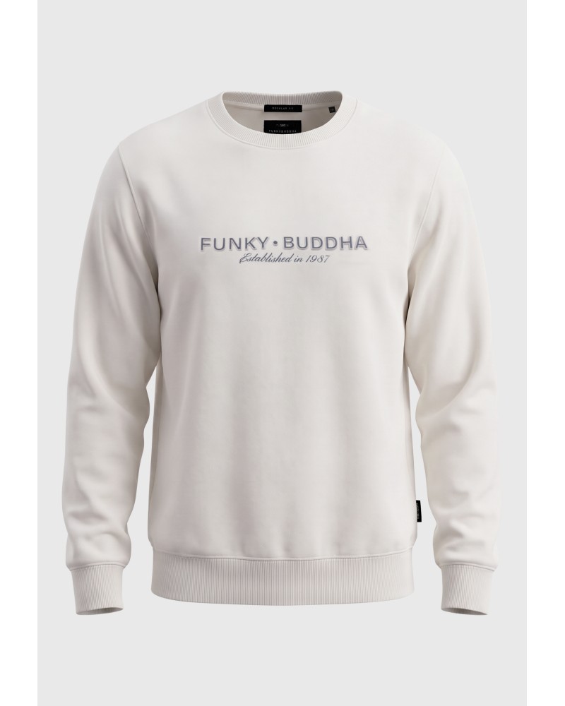 FUNKY BUDDHA HOODIE FBM014-012-06 MILKY GREY