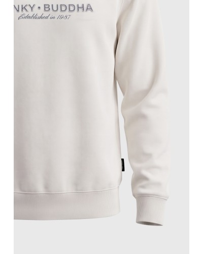 FUNKY BUDDHA HOODIE FBM014-012-06 MILKY GREY