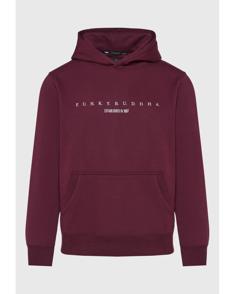 FUNKY BUDDHA HOODIE FBM014-009-06 PLUM