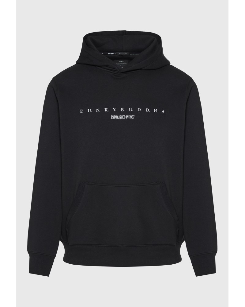 FUNKY BUDDHA HOODIE FBM014-009-06 BLACK