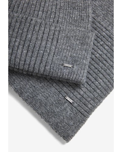 FUNKY BUDDHA Men's knitted hat and neck warmer set FBM014-092-10 GREY