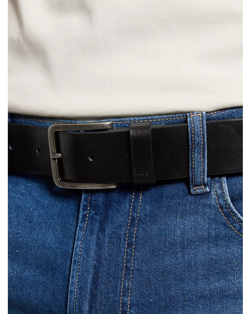LEE	 EMBOSSED LOGO BELT 	BLACK
