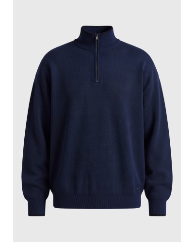 FUNKY BUDDHA HALF ZIP KNIT FBM014-017-09 NAVY