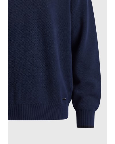 FUNKY BUDDHA HALF ZIP KNIT FBM014-017-09 NAVY